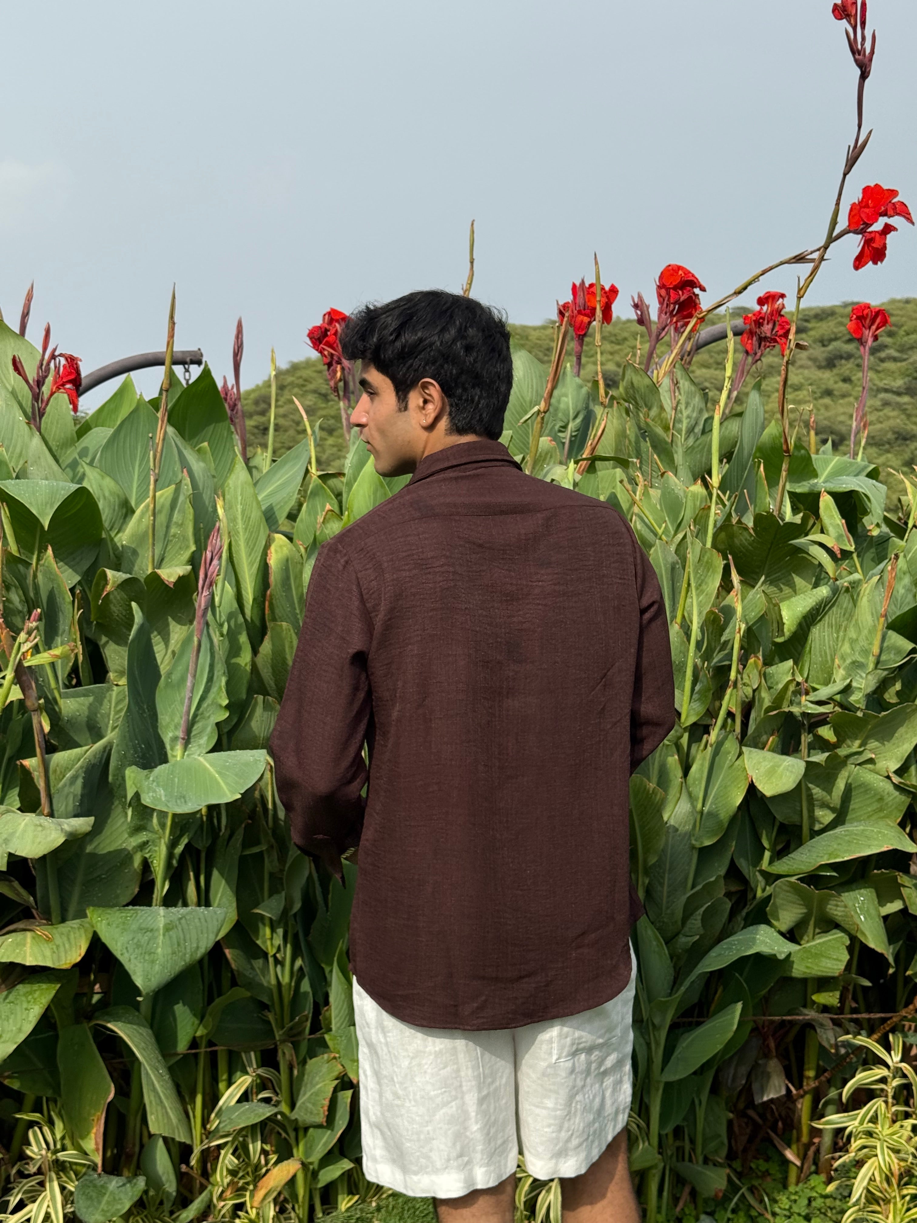 MOCHA LINEN SHIRT