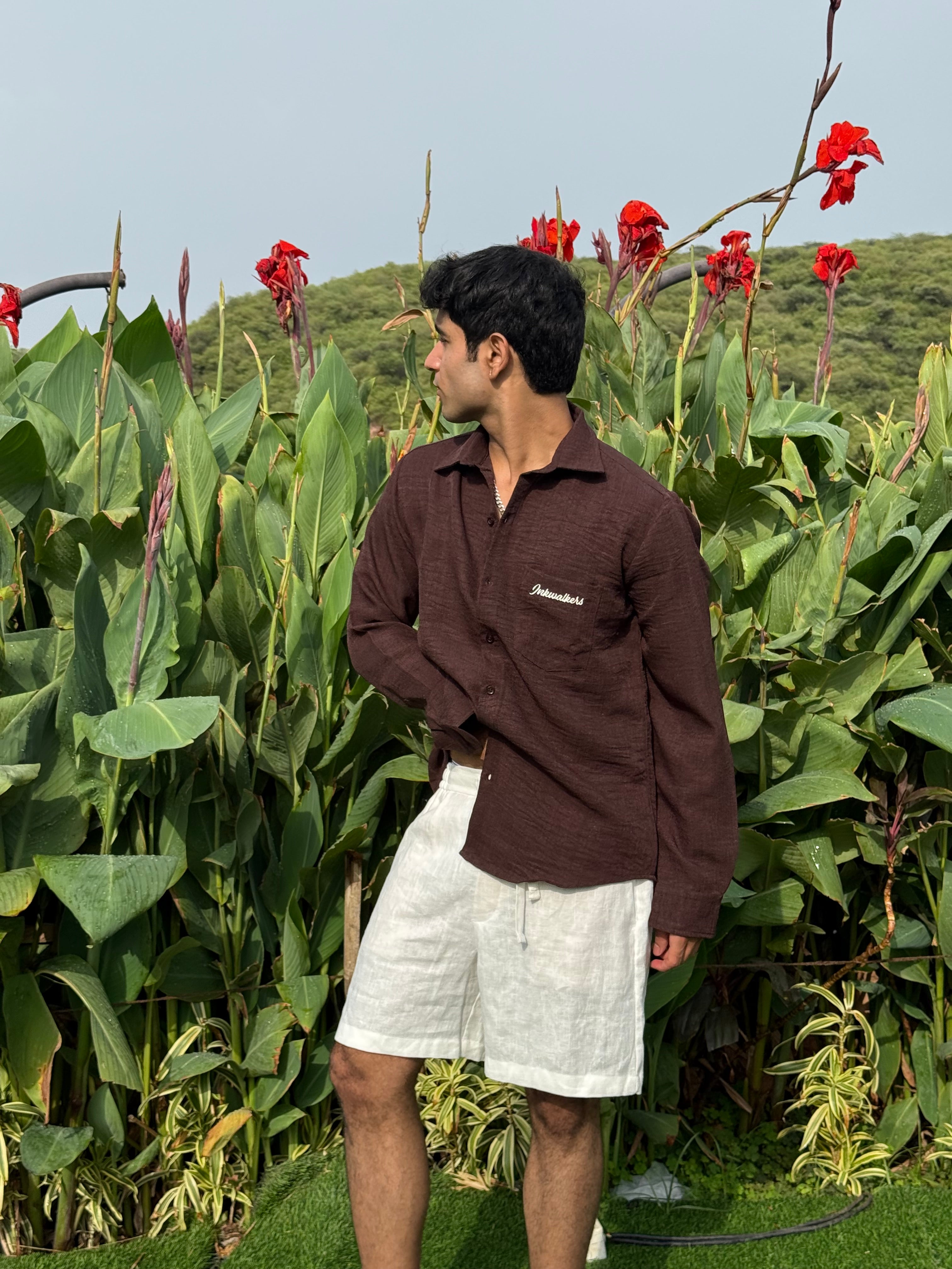 MOCHA LINEN SHIRT