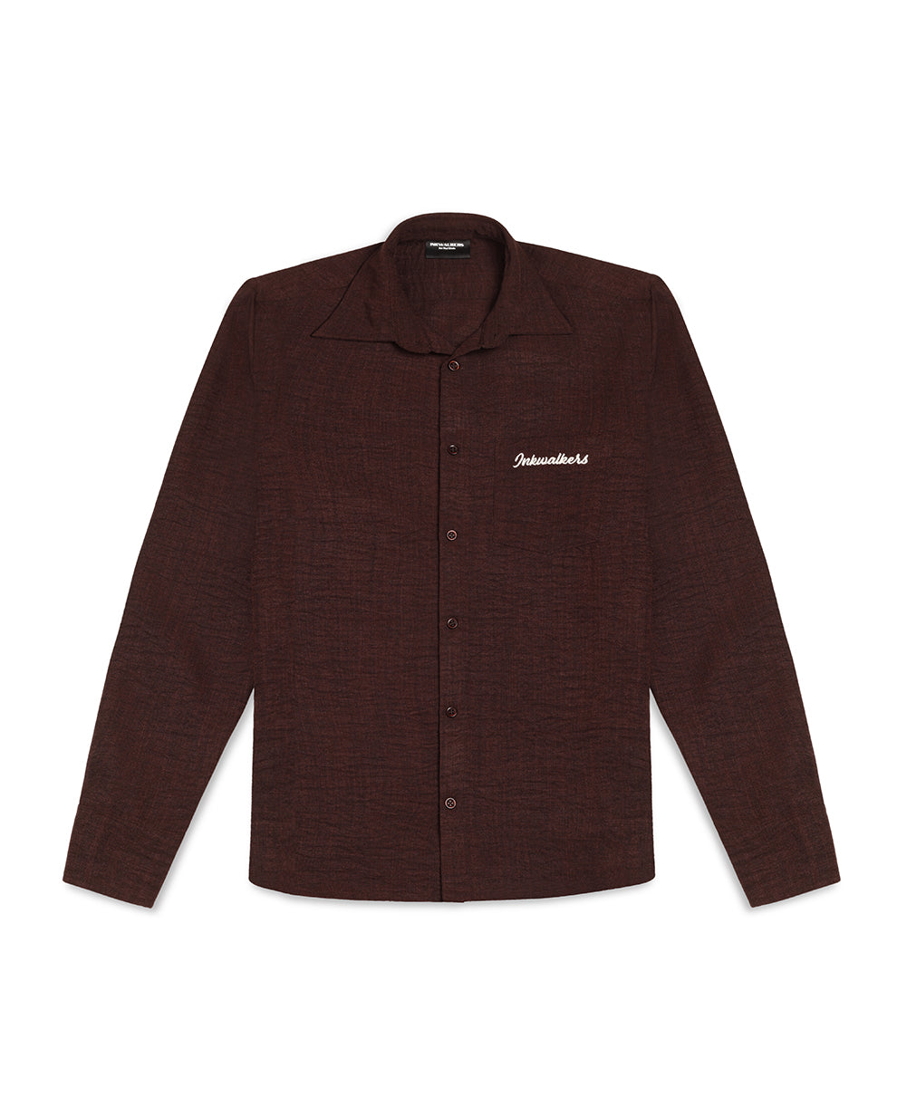 MOCHA LINEN BLEND SHIRT