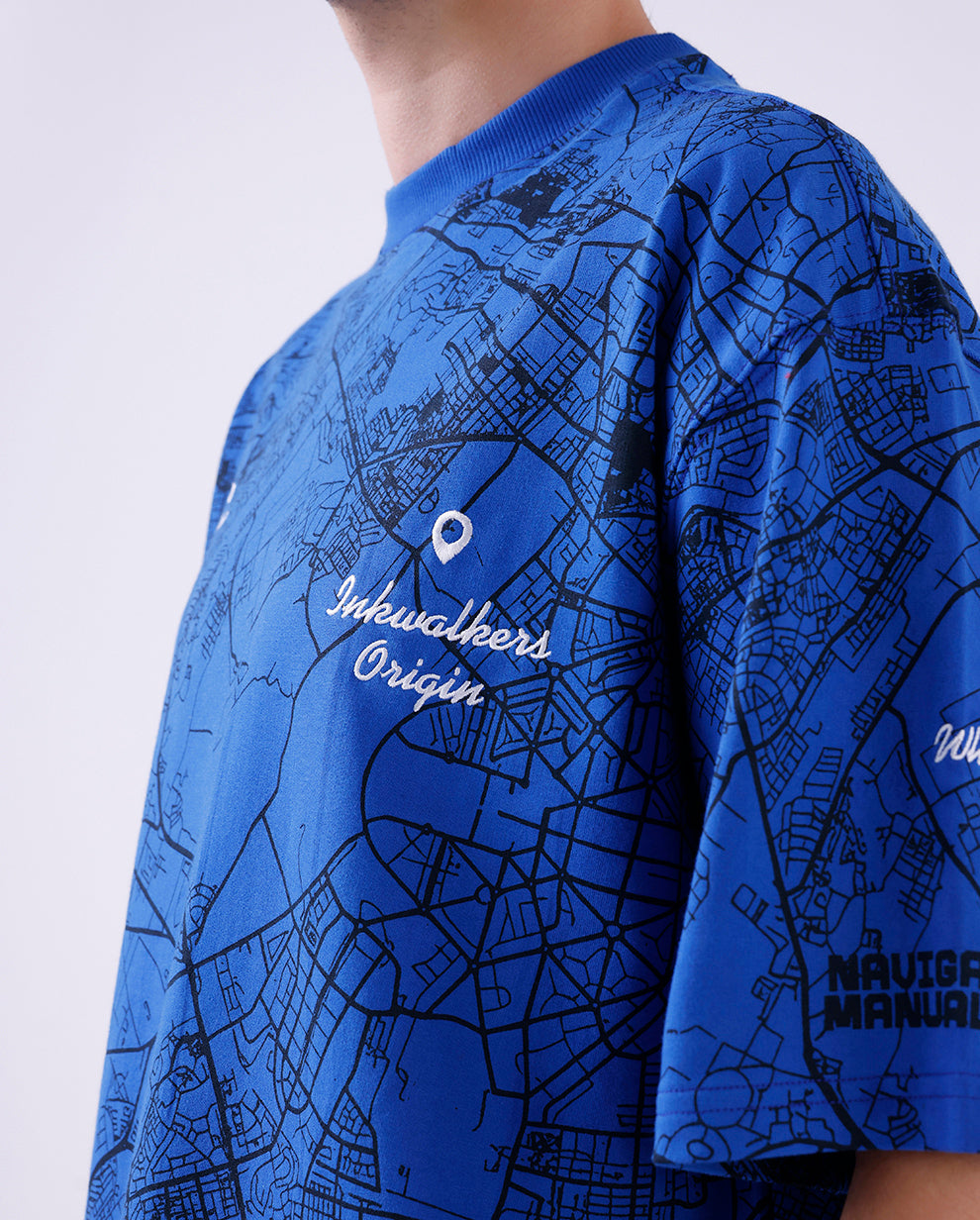 THE ORIGIN MAP TEE - ROYAL BLUE
